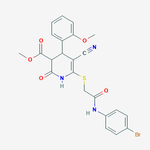 methyl 6-[2-(4-bromoanilino)-2-oxoethyl]sulfanyl-5-cyano-4-(2-methoxyphenyl)-2-oxo-3,4-dihydro-1H-pyridine-3-carboxylate