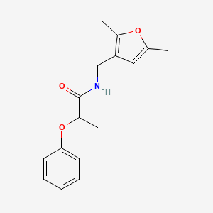 molecular formula C16H19NO3 B2796338 N-((2,5-二甲基呋喃-3-基)甲基)-2-苯氧基丙酰胺 CAS No. 1351645-10-7