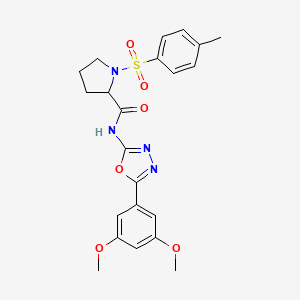 N-(5-(3,5-dimethoxyphenyl)-1,3,4-oxadiazol-2-yl)-1-tosylpyrrolidine-2-carboxamide
