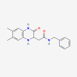 molecular formula C19H21N3O2 B2796348 N-benzyl-2-(6,7-dimethyl-3-oxo-1,2,3,4-tetrahydroquinoxalin-2-yl)acetamide CAS No. 353793-13-2