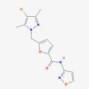 5-[(4-bromo-3,5-dimethyl-1H-pyrazol-1-yl)methyl]-N-(3-isoxazolyl)-2-furamide