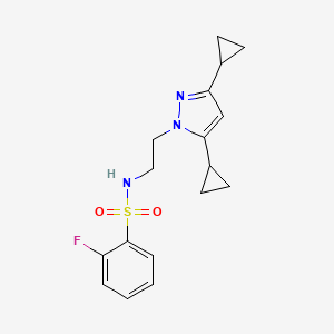 N-(2-(3,5-dicyclopropyl-1H-pyrazol-1-yl)ethyl)-2-fluorobenzenesulfonamide