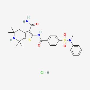 5,5,7,7-tetramethyl-2-(4-(N-methyl-N-phenylsulfamoyl)benzamido)-4,5,6,7-tetrahydrothieno[2,3-c]pyridine-3-carboxamide hydrochloride