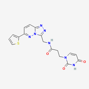 molecular formula C17H15N7O3S B2796364 3-(2,4-dioxo-3,4-dihydropyrimidin-1(2H)-yl)-N-((6-(thiophen-2-yl)-[1,2,4]triazolo[4,3-b]pyridazin-3-yl)methyl)propanamide CAS No. 1904410-64-5