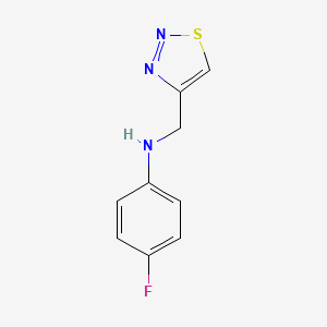 molecular formula C9H8FN3S B2796366 4-fluoro-N-[(1,2,3-thiadiazol-4-yl)methyl]aniline CAS No. 1157062-32-2