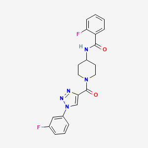 2-fluoro-N-(1-(1-(3-fluorophenyl)-1H-1,2,3-triazole-4-carbonyl)piperidin-4-yl)benzamide