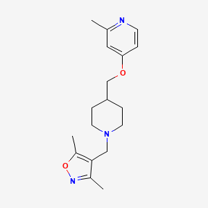 3,5-Dimethyl-4-[[4-[(2-methylpyridin-4-yl)oxymethyl]piperidin-1-yl]methyl]-1,2-oxazole