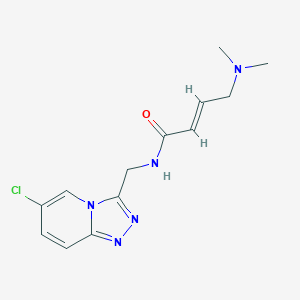 molecular formula C13H16ClN5O B2796379 (E)-N-[(6-Chloro-[1,2,4]triazolo[4,3-a]pyridin-3-yl)methyl]-4-(dimethylamino)but-2-enamide CAS No. 2411332-46-0