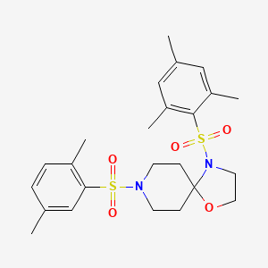 molecular formula C24H32N2O5S2 B2796381 8-((2,5-Dimethylphenyl)sulfonyl)-4-(mesitylsulfonyl)-1-oxa-4,8-diazaspiro[4.5]decane CAS No. 898425-16-6