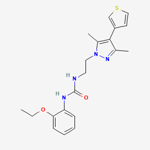 molecular formula C20H24N4O2S B2796405 1-(2-(3,5-dimethyl-4-(thiophen-3-yl)-1H-pyrazol-1-yl)ethyl)-3-(2-ethoxyphenyl)urea CAS No. 2034325-71-6