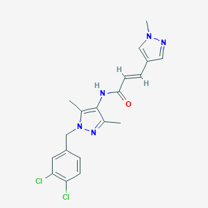 molecular formula C19H19Cl2N5O B279641 N-[1-(3,4-dichlorobenzyl)-3,5-dimethyl-1H-pyrazol-4-yl]-3-(1-methyl-1H-pyrazol-4-yl)acrylamide 