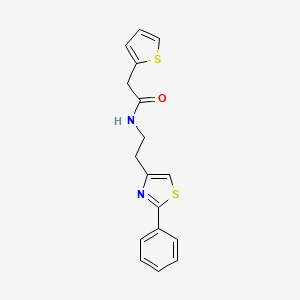 molecular formula C17H16N2OS2 B2796410 N-(2-(2-苯基噻唑-4-基)乙基)-2-(噻吩-2-基)乙酰胺 CAS No. 863512-67-8