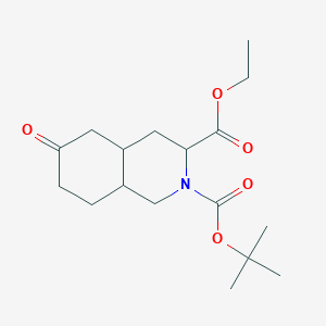 molecular formula C17H27NO5 B2796413 乙酸2-Boc-6-氧代-辛氢-异喹啉-3-羧酸乙酯 CAS No. 1403766-62-0