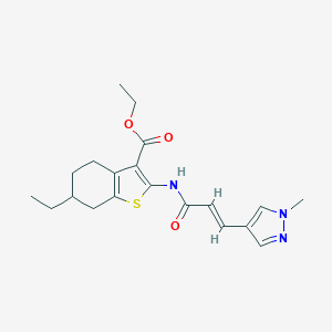 ethyl 6-ethyl-2-{[3-(1-methyl-1H-pyrazol-4-yl)acryloyl]amino}-4,5,6,7-tetrahydro-1-benzothiophene-3-carboxylate