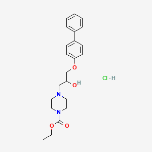 Ethyl 4-(3-([1,1'-biphenyl]-4-yloxy)-2-hydroxypropyl)piperazine-1-carboxylate hydrochloride