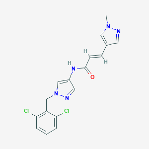 molecular formula C17H15Cl2N5O B279643 N-[1-(2,6-dichlorobenzyl)-1H-pyrazol-4-yl]-3-(1-methyl-1H-pyrazol-4-yl)acrylamide 