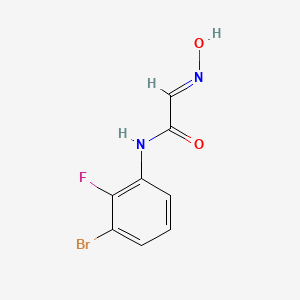 molecular formula C8H6BrFN2O2 B2796437 (E)-N-(3-bromo-2-fluorophenyl)-2-(hydroxyimino)acetamide CAS No. 1416013-61-0