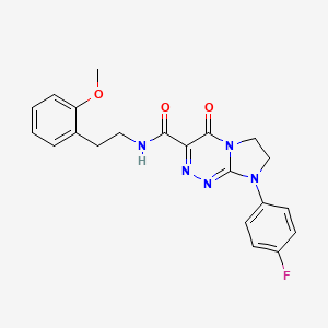 molecular formula C21H20FN5O3 B2796444 8-(4-氟苯基)-N-(2-甲氧基苯乙基)-4-酮-4,6,7,8-四氢咪唑并[2,1-c][1,2,4]三嗪-3-甲酰胺 CAS No. 946312-26-1
