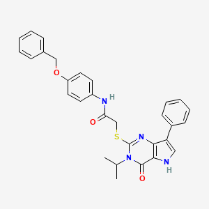 molecular formula C30H28N4O3S B2796448 N-(4-(benzyloxy)phenyl)-2-((3-isopropyl-4-oxo-7-phenyl-4,5-dihydro-3H-pyrrolo[3,2-d]pyrimidin-2-yl)thio)acetamide CAS No. 1794805-62-1