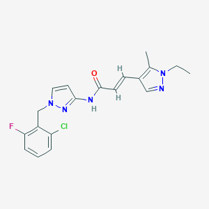 molecular formula C19H19ClFN5O B279645 N-[1-(2-chloro-6-fluorobenzyl)-1H-pyrazol-3-yl]-3-(1-ethyl-5-methyl-1H-pyrazol-4-yl)acrylamide 