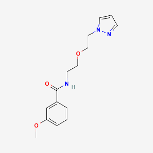 molecular formula C15H19N3O3 B2796456 3-methoxy-N-{2-[2-(1H-pyrazol-1-yl)ethoxy]ethyl}benzamide CAS No. 2097925-74-9