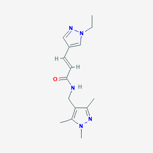 molecular formula C15H21N5O B279646 3-(1-ethyl-1H-pyrazol-4-yl)-N-[(1,3,5-trimethyl-1H-pyrazol-4-yl)methyl]acrylamide 