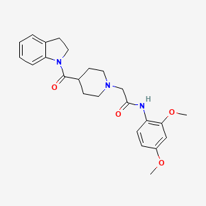 molecular formula C24H29N3O4 B2796467 N-(2,4-dimethoxyphenyl)-2-(4-(indoline-1-carbonyl)piperidin-1-yl)acetamide CAS No. 941970-15-6
