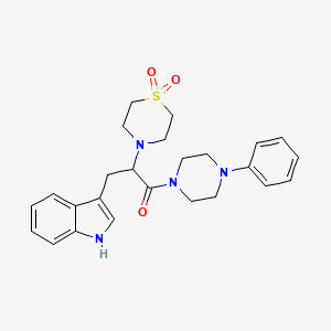 molecular formula C25H30N4O3S B2796470 4-[1-(1H-吲哚-3-基甲基)-2-氧代-2-(4-苯基哌嗪基)乙基]-1lambda~6~,4-噻嗪-1,1-二酮 CAS No. 478040-56-1