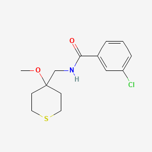 3-chloro-N-((4-methoxytetrahydro-2H-thiopyran-4-yl)methyl)benzamide
