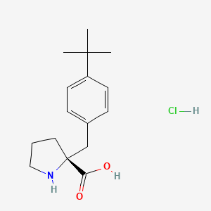 molecular formula C16H24ClNO2 B2796490 (R)-alpha-(4-tert-butyl-benzyl)-proline-HCl CAS No. 1049728-56-4