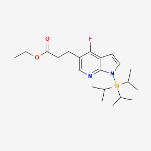 molecular formula C21H33FN2O2Si B2796499 乙酸-3-{4-氟-1-[三(异丙基)硅基]-1H-吡咯并[2,3-b]吡啶-5-基}丙酸酯 CAS No. 2173991-91-6