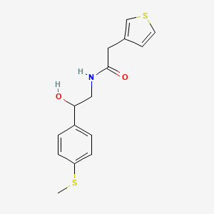 molecular formula C15H17NO2S2 B2796504 N-(2-hydroxy-2-(4-(methylthio)phenyl)ethyl)-2-(thiophen-3-yl)acetamide CAS No. 1448050-72-3