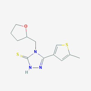 molecular formula C12H15N3OS2 B2796506 5-(5-甲基噻恩-3-基)-4-(四氢呋喃-2-基甲基)-4H-1,2,4-噁唑-3-硫醇 CAS No. 438228-02-5