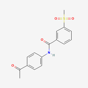 molecular formula C16H15NO4S B2796519 N-(4-acetylphenyl)-3-methylsulfonylbenzamide CAS No. 896295-77-5