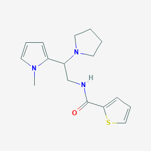 molecular formula C16H21N3OS B2796523 N-(2-(1-methyl-1H-pyrrol-2-yl)-2-(pyrrolidin-1-yl)ethyl)thiophene-2-carboxamide CAS No. 1049358-08-8