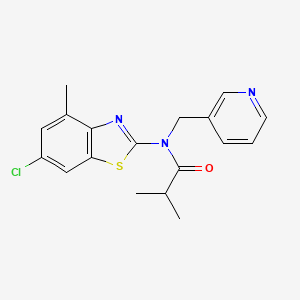 molecular formula C18H18ClN3OS B2796524 N-(6-chloro-4-methylbenzo[d]thiazol-2-yl)-N-(pyridin-3-ylmethyl)isobutyramide CAS No. 920214-79-5