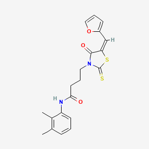 (E)-N-(2,3-dimethylphenyl)-4-(5-(furan-2-ylmethylene)-4-oxo-2-thioxothiazolidin-3-yl)butanamide