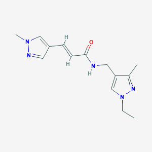 molecular formula C14H19N5O B279653 N-[(1-ethyl-3-methyl-1H-pyrazol-4-yl)methyl]-3-(1-methyl-1H-pyrazol-4-yl)acrylamide 