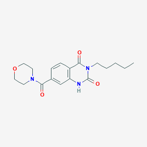 molecular formula C18H23N3O4 B2796537 7-(morpholine-4-carbonyl)-3-pentylquinazoline-2,4(1H,3H)-dione CAS No. 892268-36-9
