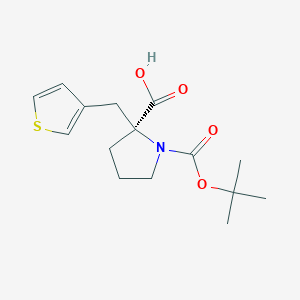 molecular formula C15H21NO4S B2796547 Boc-(S)-alpha-(3-thiophenylmethyl)-proline CAS No. 1217714-91-4