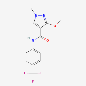 molecular formula C13H12F3N3O2 B2796549 3-methoxy-1-methyl-N-(4-(trifluoromethyl)phenyl)-1H-pyrazole-4-carboxamide CAS No. 1014026-92-6