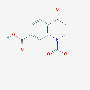 1-[(2-Methylpropan-2-yl)oxycarbonyl]-4-oxo-2,3-dihydroquinoline-7-carboxylic acid