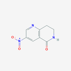 molecular formula C8H7N3O3 B2796561 3-硝基-7,8-二氢-1,6-萘啉-5(6H)-酮 CAS No. 1393551-82-0