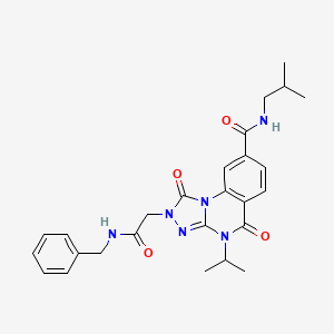 molecular formula C26H30N6O4 B2796562 2-[2-(苄基氨基)-2-氧代乙基]-N-异丁基-4-异丙基-1,5-二氧代-1,2,4,5-四氢[1,2,4]三唑并[4,3-a]喹唑啉-8-甲酰胺 CAS No. 1105214-16-1