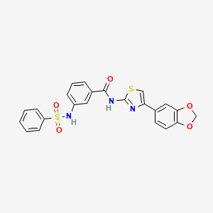N-(4-(benzo[d][1,3]dioxol-5-yl)thiazol-2-yl)-3-(phenylsulfonamido)benzamide