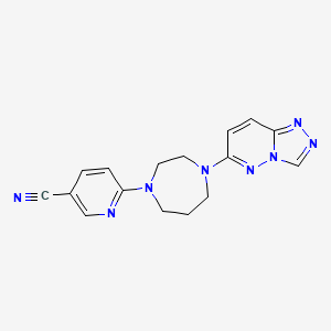 molecular formula C16H16N8 B2796569 6-(4-([1,2,4]Triazolo[4,3-b]pyridazin-6-yl)-1,4-diazepan-1-yl)nicotinonitrile CAS No. 2320884-51-1