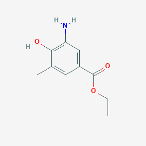 molecular formula C10H13NO3 B2796579 Ethyl 3-amino-4-hydroxy-5-methylbenzoate CAS No. 2090619-02-4