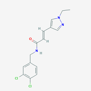 molecular formula C15H15Cl2N3O B279658 N-(3,4-dichlorobenzyl)-3-(1-ethyl-1H-pyrazol-4-yl)acrylamide 
