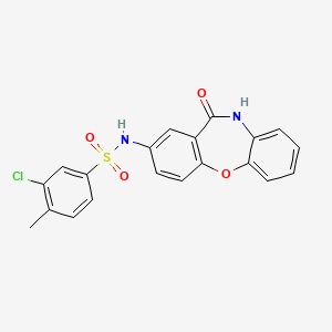 molecular formula C20H15ClN2O4S B2796582 3-chloro-4-methyl-N-(11-oxo-10,11-dihydrodibenzo[b,f][1,4]oxazepin-2-yl)benzenesulfonamide CAS No. 922063-12-5