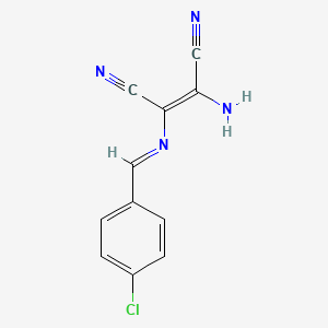 (2Z)-2-amino-3-[(E)-[(4-chlorophenyl)methylidene]amino]but-2-enedinitrile